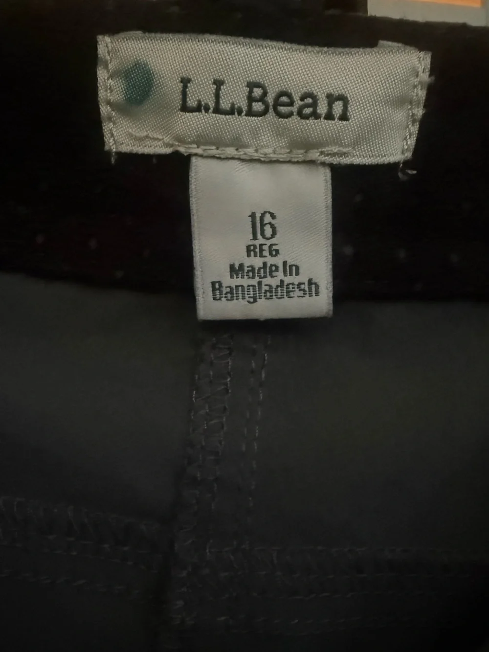 L.L.Bean Women’s Gray Hiking Pants Size 16 Regular Stretch Trail Zipper Pockets